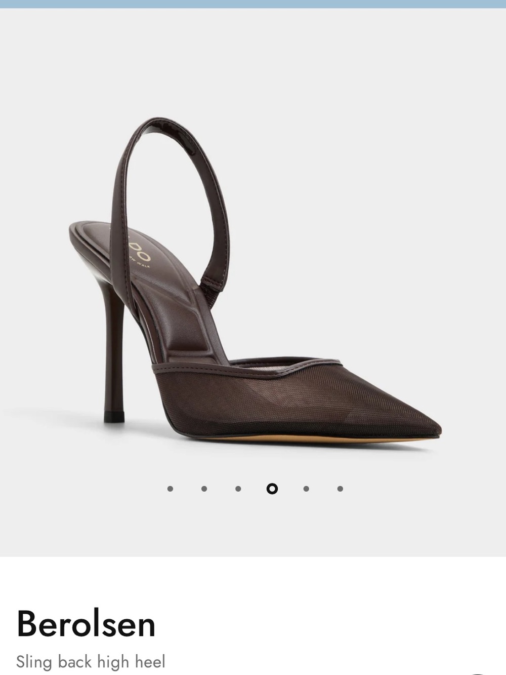 Aldo Brown Mesh Slingback Pointed High Heel